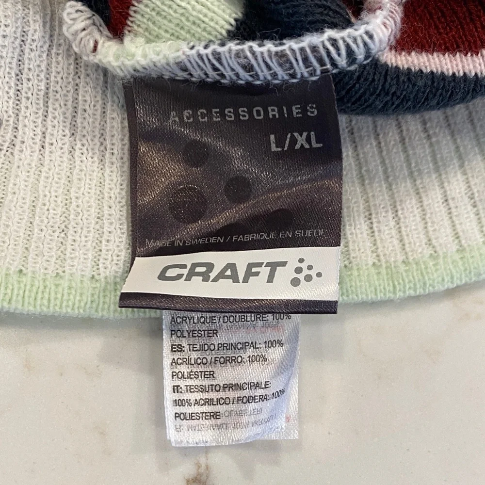 Craft Striped Knit Beanie | L/XL | Athletic | Winter Hat